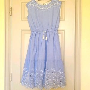GAP girls blue eyelet dress. Sleeveless. Size L